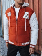 Pánska zimná bunda s kapucňou červená FashionStreet TX4877