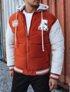 Pánska zimná bunda s kapucňou červená FashionStreet TX4877