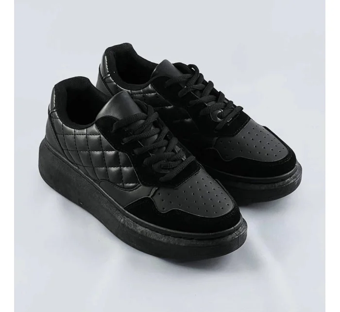 Čierne dámske šnurovacie športové poltopánky (RC-50)