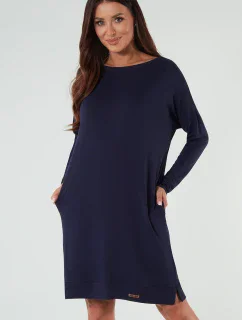 Talianska móda Akordová tunika dlhá farba: tmavomodrá