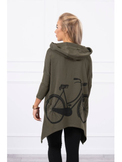 Cyklistická mikina s khaki potlačou