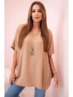 Oversized halenka s přívěskem světlý velbloud Oversized halenka s přívěskem světlý velbloud
