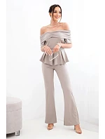 Dámsky bavlnený set s krátkym rukávom a šortkami žltý