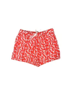 Pánske kúpacie kraťasy KM00802 0GM červená/biela - Calvin Klein