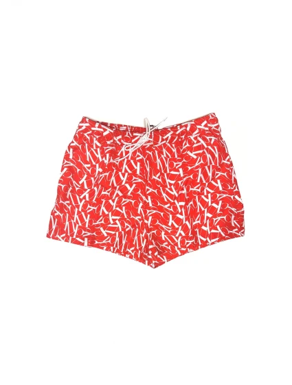 Pánske kúpacie kraťasy KM00802 0GM červená/biela - Calvin Klein