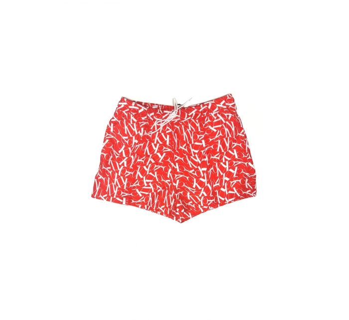 Pánske kúpacie kraťasy KM00802 0GM červená/biela - Calvin Klein