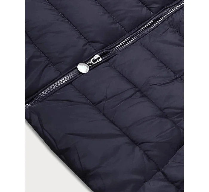 Dámska krátka zimná bunda tmavomodrá (YP-20091-55)