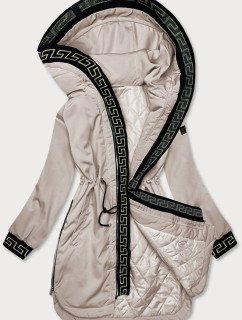Béžová dámská bunda s ozdobnou lemovkou (B8139-51)