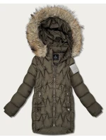 Dámská zimní bunda v barvě khaki s kapucí Goodlookin model 21787474 - HAPPY HOUSE