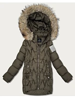 Dámská zimní bunda v barvě khaki s kapucí Goodlookin model 21787474 - HAPPY HOUSE Dámská zimní bunda v barvě khaki s kapucí Goodlookin model 21787474 - HAPPY HOUSE