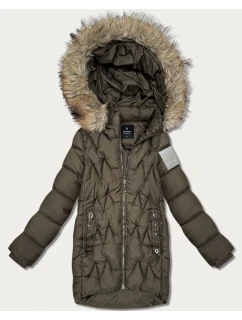 Dámská zimní bunda v barvě khaki s kapucí Goodlookin model 21787474 - HAPPY HOUSE