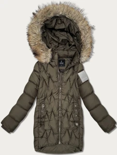 Dámska zimná bunda s kapucňou Goodlookin khaki (KK60564)