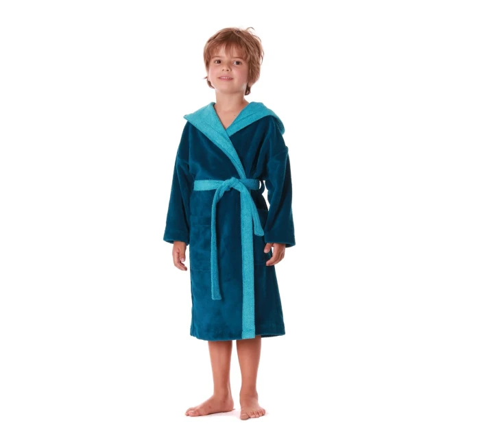 Detský župan Tampa duo s kapucňou 9159 petrol - Vestis Detský župan Tampa duo s kapucňou 9159 petrol - Vestis