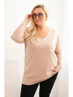 Dámská blůza Plus Size s V výstřihem a dlouhým rukávem fango