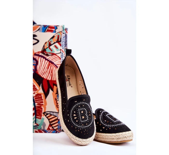 Prolamované Nazouvací dámské espadrilky Černá model 21588563 - S.Barski