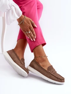 Zamszowe Mokasyny Na Platformie Sergio Leone SP012 Brązowe