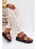 Dámské sandály s pásky a zlatými sponami Leopard model 22032147 - Boto