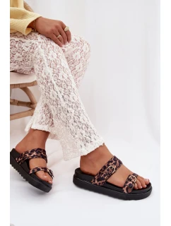 Dámské sandály s pásky a zlatými sponami Leopard model 22032147 - Boto