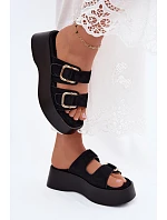 Dámske ponožky na platforme so zlatými prackami a imitáciou semišu Black Hazelia Dámske ponožky na platforme so zlatými prackami a imitáciou semišu Black Hazelia