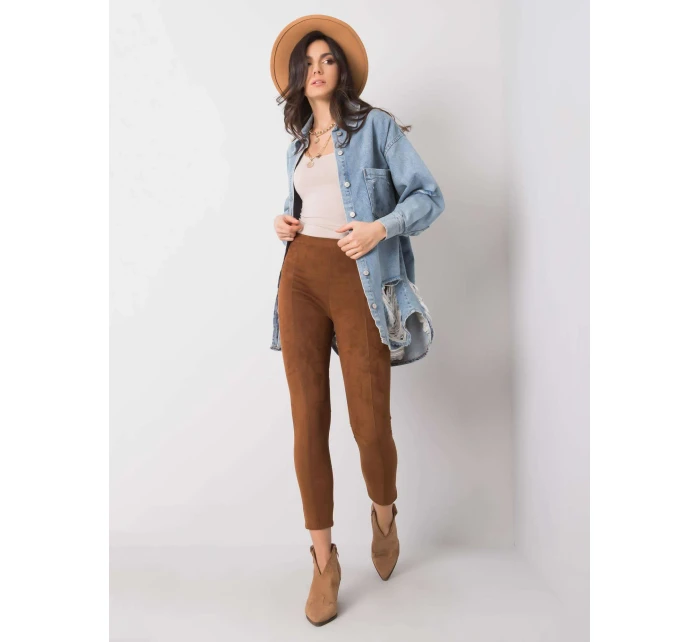 Kalhoty 217 SP model 15060780 hnědá - FPrice Kalhoty 217 SP model 15060780 hnědá - FPrice