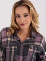 Košeľa D71720Z11085B sivá ružová Košeľa D71720Z11085B sivá ružová