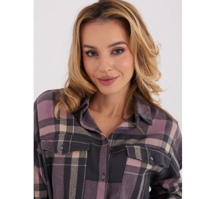 Košeľa D71720Z11085B sivá ružová Košeľa D71720Z11085B sivá ružová