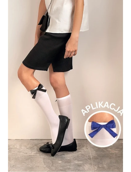 Detské ponožky s našitou mašľou RIVETTE DR2527