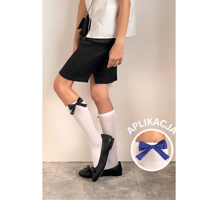 Detské ponožky s našitou mašľou RIVETTE DR2527