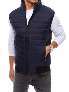 Pánska prešívaná tmavomodrá vesta FashionStreet TX4020