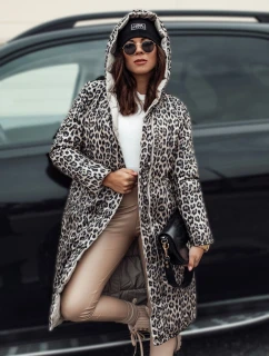 Dámska dlhá prešívaná bunda VELVETTI s kapucňou obojstranná béžová FashionStreet TY4653