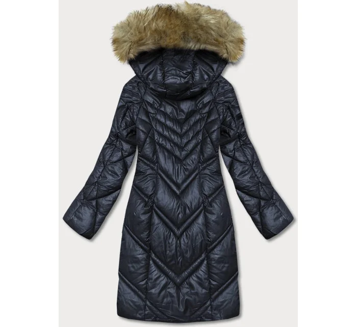 Tmavomodrá prešívaná dámska bunda (H-97-2)