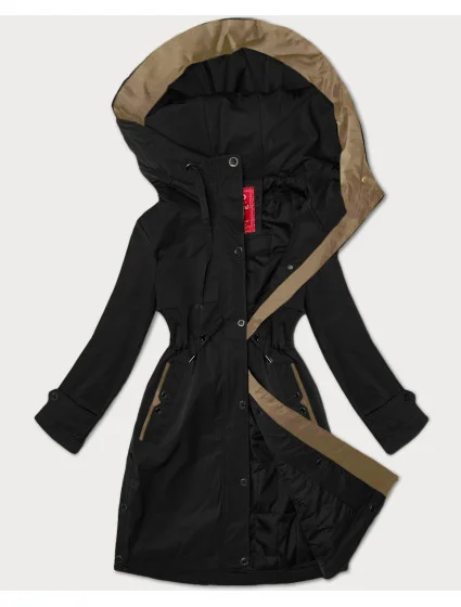 Černá dámská bunda s kapucí model 20927387 - LHD