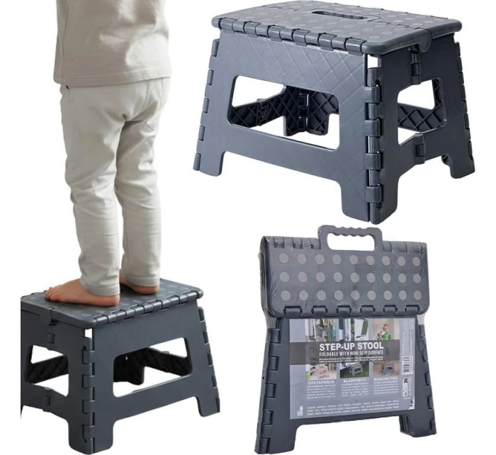 PROTIŠMYKOVÁ SKLADACIA STOLIČKA SIVÁ