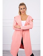 Dlhý kabát s kapucňou marhuľová