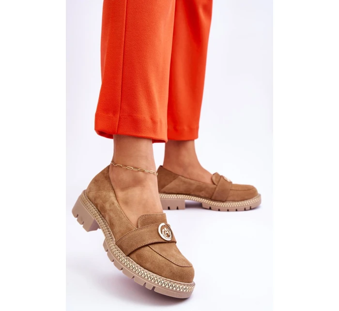 Eleganckie Zamszowe Mokasyny Ciemnobeżowe Laverne Eleganckie Zamszowe Mokasyny Ciemnobeżowe Laverne