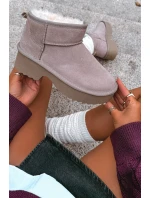 Śniegowce Damskie Z Naturalnego Zamszu Ocieplane Futerkiem Khaki Milora Śniegowce Damskie Z Naturalnego Zamszu Ocieplane Futerkiem Khaki Milora