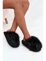 Dámske kožušinové papuče - čierne Iseline Dámske kožušinové papuče - čierne Iseline