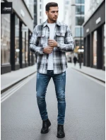 Pánská černobílá kostkovaná košile Dstreet model 21994105 - FashionStreet Pánská černobílá kostkovaná košile Dstreet model 21994105 - FashionStreet