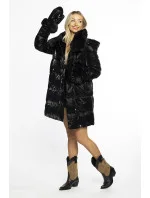 Černá dámská zimní bunda s límcem a  model 21247519 - Ann Gissy