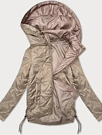 Dámska bunda so šnúrkami na bokoch S'West dark beige (B8360-12)