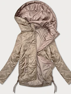 Dámska bunda so šnúrkami na bokoch S'West dark beige (B8360-12)