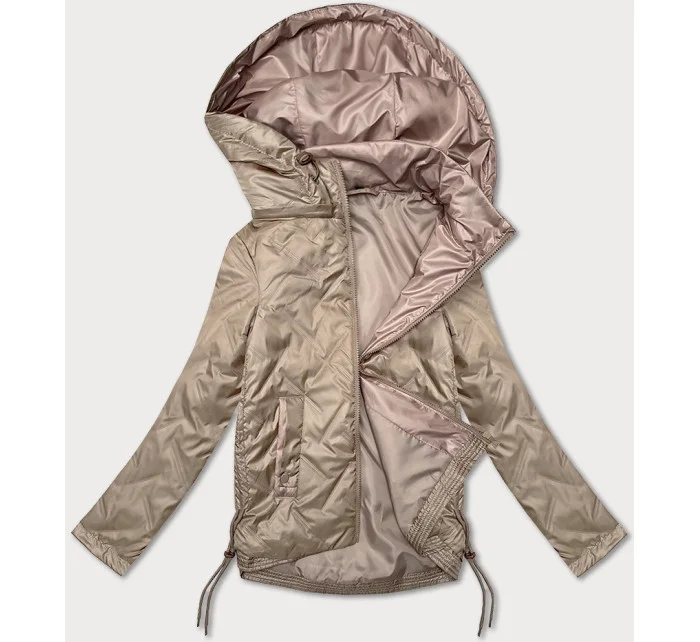 Dámska bunda so šnúrkami na bokoch S'West dark beige (B8360-12) Dámska bunda so šnúrkami na bokoch S'West dark beige (B8360-12)