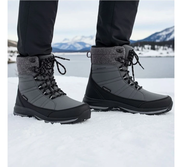 Zimné snehové topánky nepremokavé šedé DK