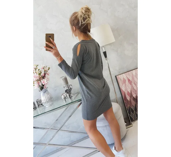 Šaty s potiskem Dream v grafitové barvě