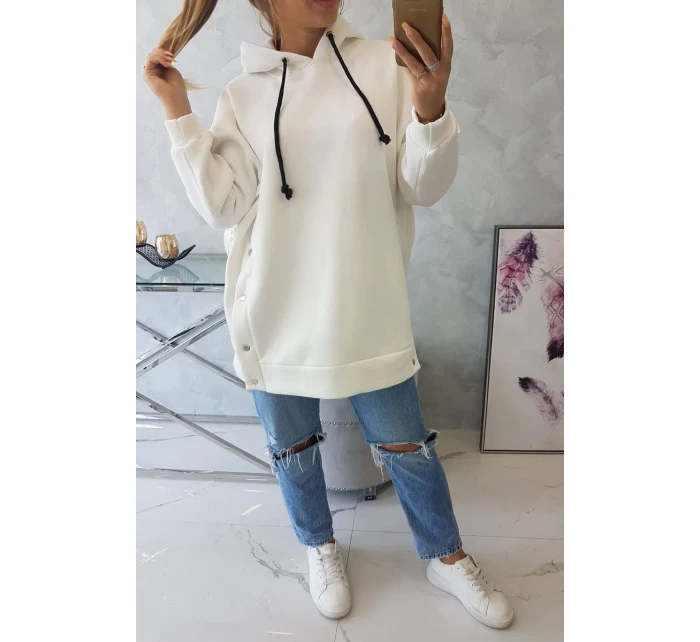 Zateplená mikina se zapínáním na druky ecru Zateplená mikina se zapínáním na druky ecru