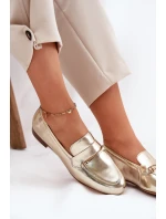 Skórzane Półbuty Mokasyny Damskie Maciejka K6809-25 Złote