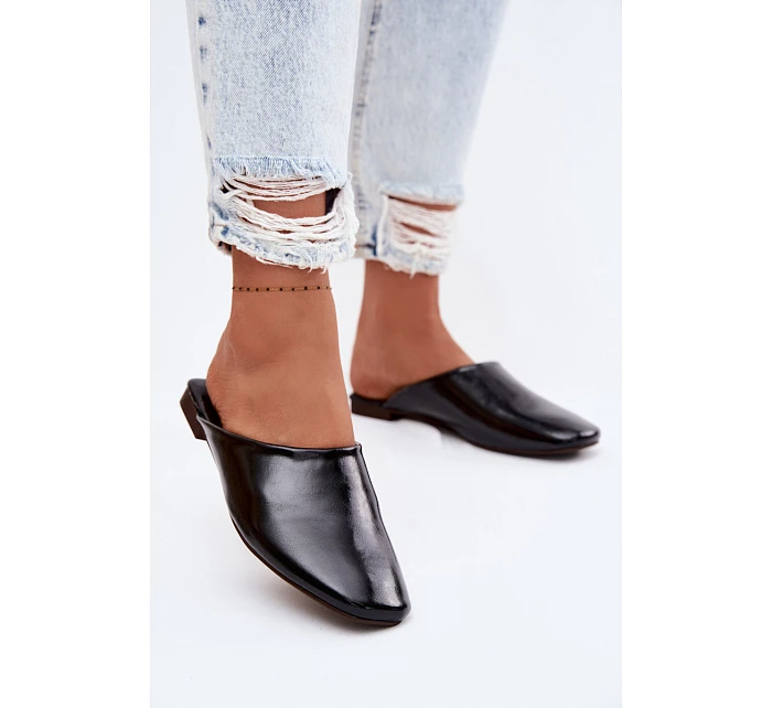 Dámské Mule z Umělé Kůže Ploché Černé Romelle