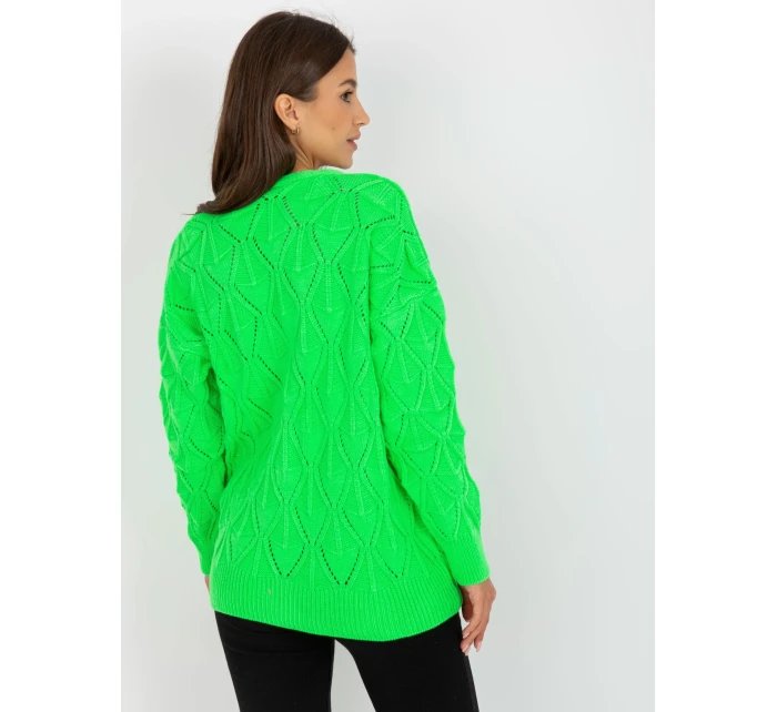 Dámsky sveter LC SW 8035 fluo zelená Dámsky sveter LC SW 8035 fluo zelená
