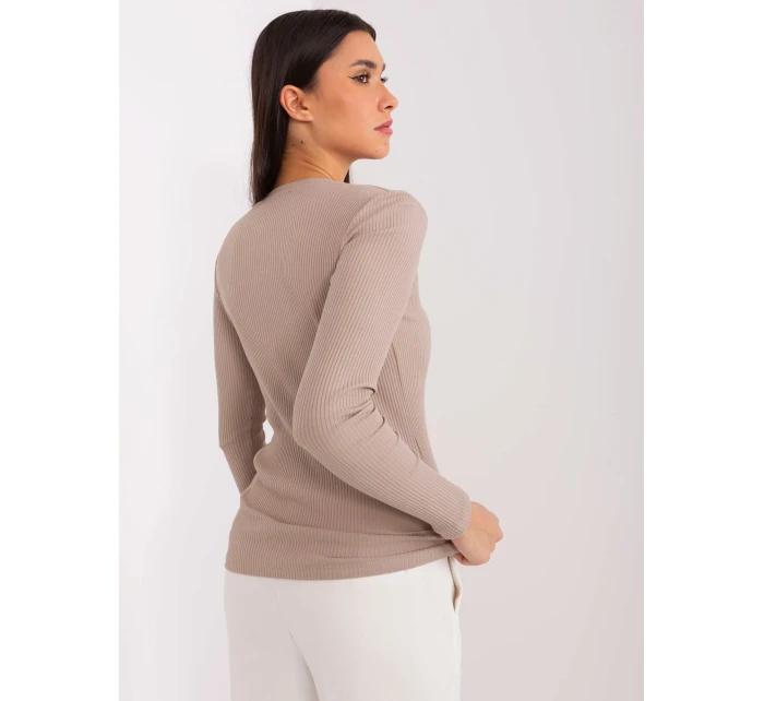 Bluzka RV BZ model 19077456 ciemny bezowy - FPrice Bluzka RV BZ model 19077456 ciemny bezowy - FPrice