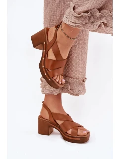 Sandále na podpätku 1081 Brown - Krok vo veľkom štýle